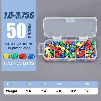 FlexiGrip Rubber-Coated Fishing Sinkers – 50pcs/100pcs