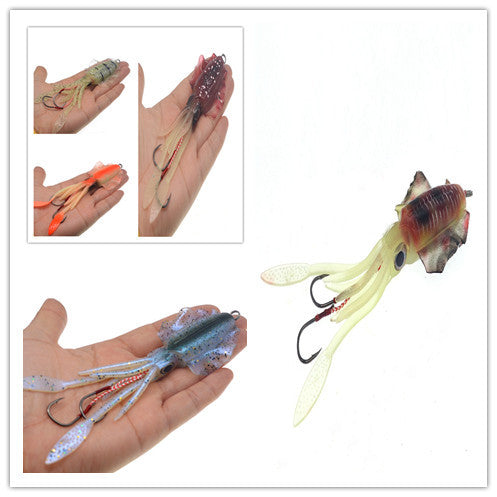 Leaded luminous imitation squid bait