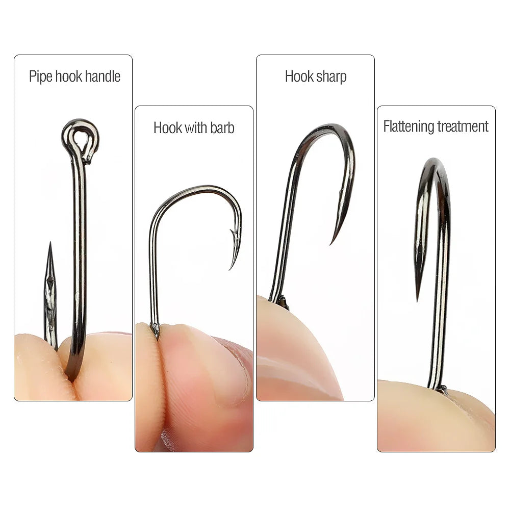 50pcs fishing hooks set for sea fishing