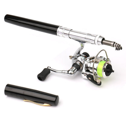 Fishing rod and reel set on a white background