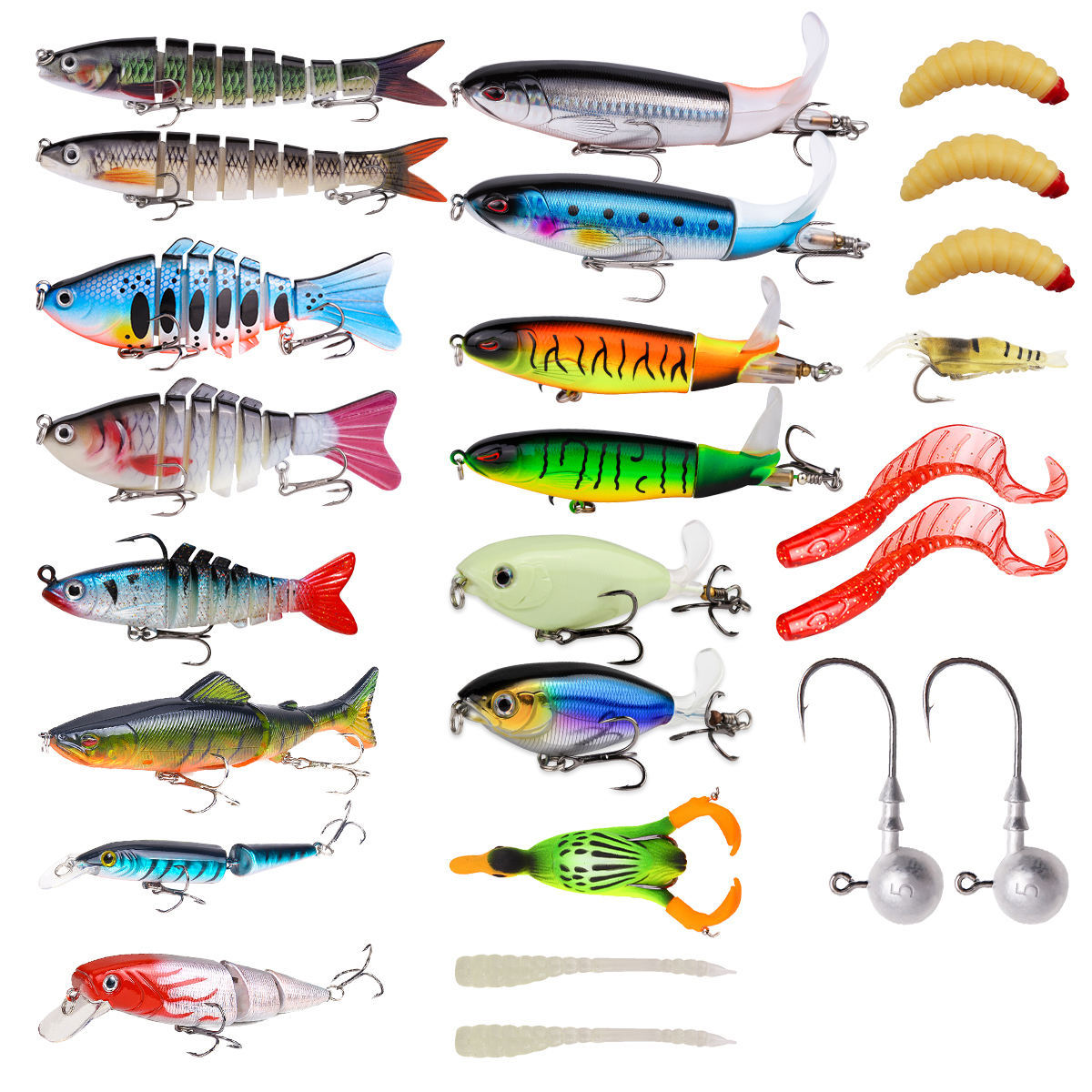 25-Piece Topwater Propeller & Frog Bait Set for Bass